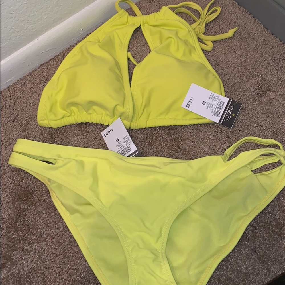 Super cute neon swimsuit cutout